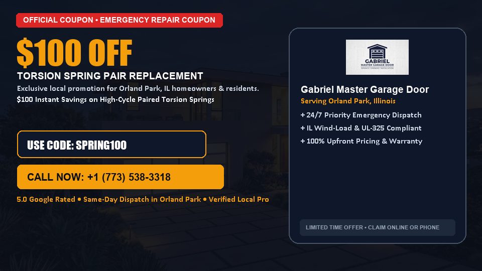 Gabriel Master Garage Door $100 OFF Dual Torsion Spring Replacement