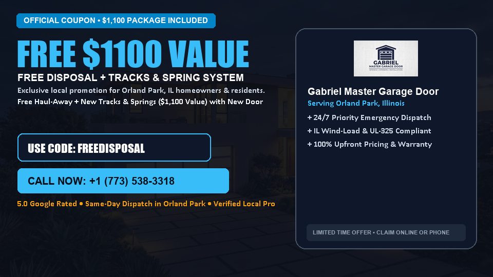 Gabriel Master Garage Door FREE Haul-Away & Heavy-Duty Tracks with New Door