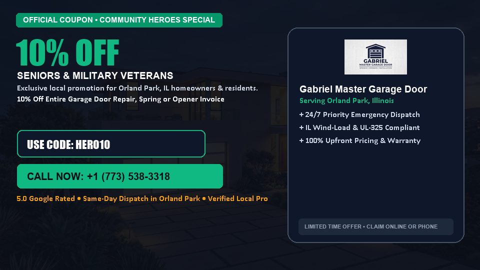 Gabriel Master Garage Door 10% OFF Seniors & Military Veterans